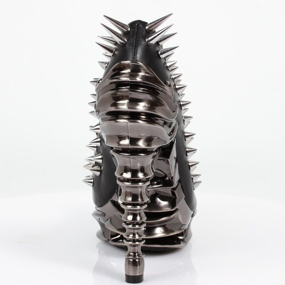 Hades ZETTA Spiked Black Pump Metallic Spinal 5" Heel 6-7-8-9-10-11 M/B Width - Picture 3 of 15